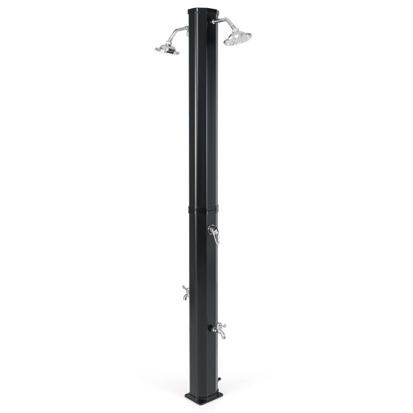 9.3 Gallon Solar Heated Outdoor Shower with Dual Shower Heads-Black