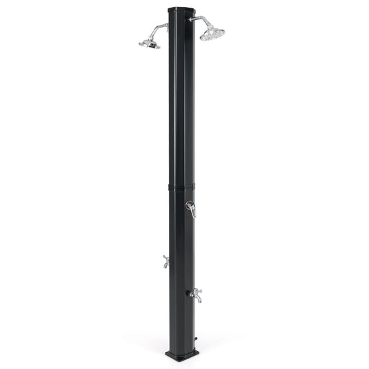 9.3 Gallon Solar Heated Outdoor Shower with Dual Shower Heads-Black