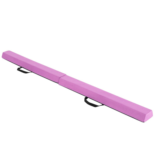 210 CM Folding Balance Beam with Removable Suede Cover and Non-slip Bottom for Kids-Purple