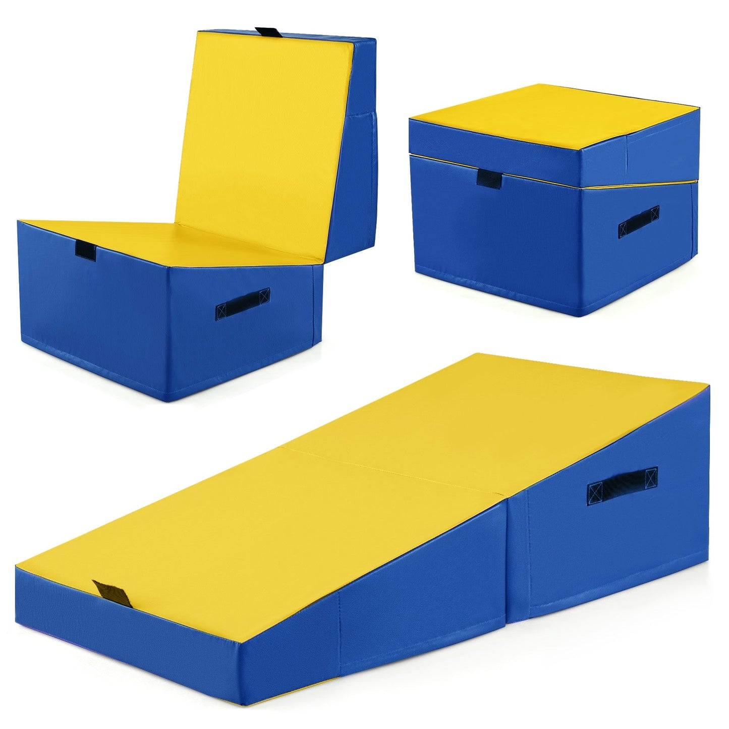 Folding Incline Yoga Gymnastics Tumbling Mat with EPE Foam-Yellow