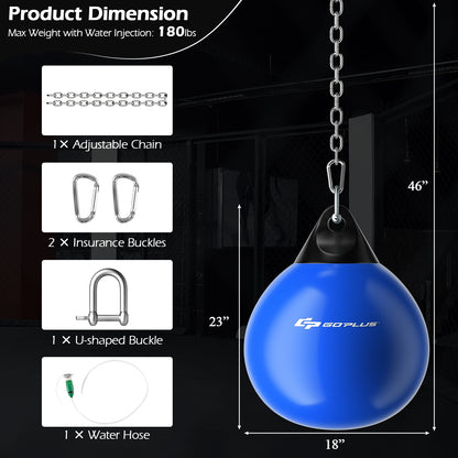 Water Punching Bag with Water Injector and Hanging Accessories-Blue