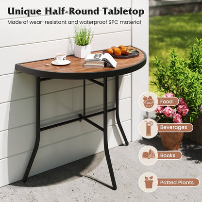 Half-Round Folding Event Table with Metal Frame