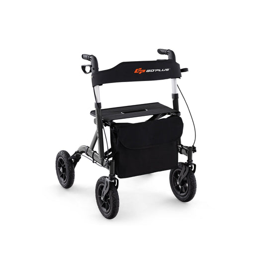 Foldable Rolling Walker with Seat-Black