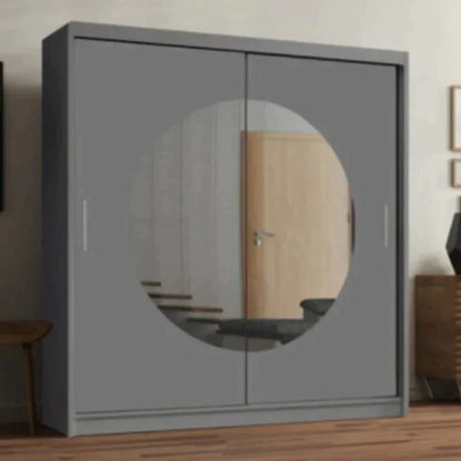 Moon Sliding Door Wardrobe - White, Grey, Black