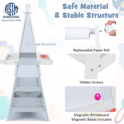 3-in-1 Double-Sided Storage Art Easel-White