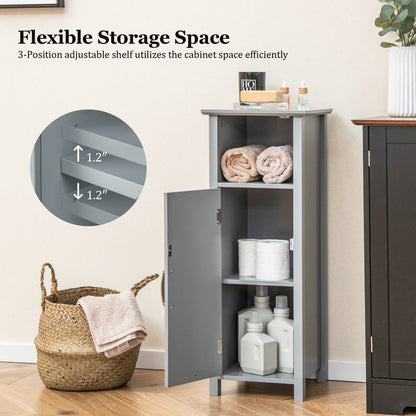 Bathroom Storage Organizer with 2-Tier Cabinet-Gray