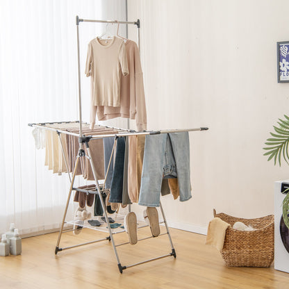Clothes Drying Rack with 6-Level Adjustable Height