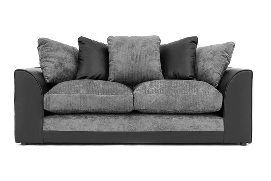 Dylan Chenille Fabric 3 Seater Sofa in Black and Grey, image 3
