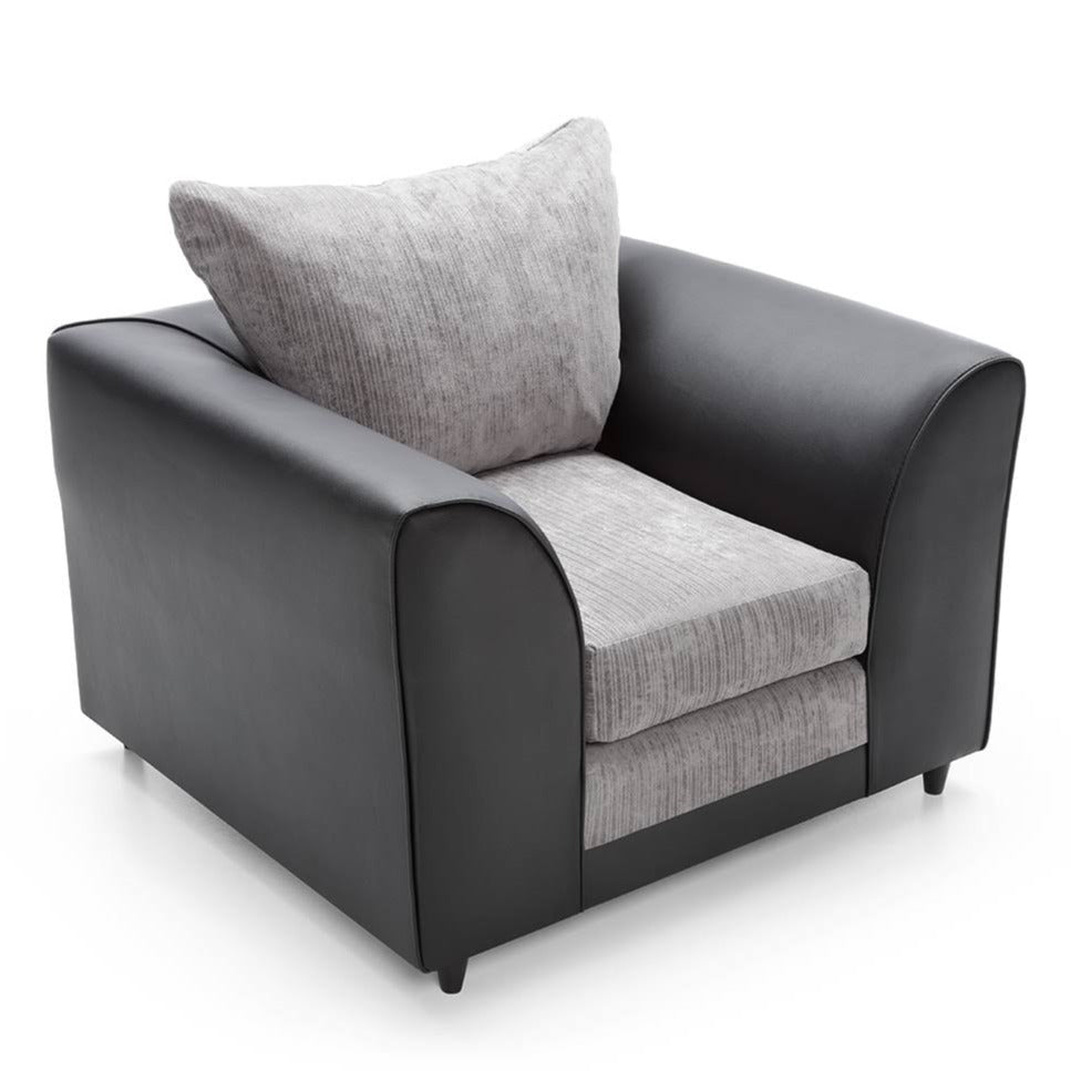 Dylan Chenille Fabric 2 Seater Sofa - Black Grey