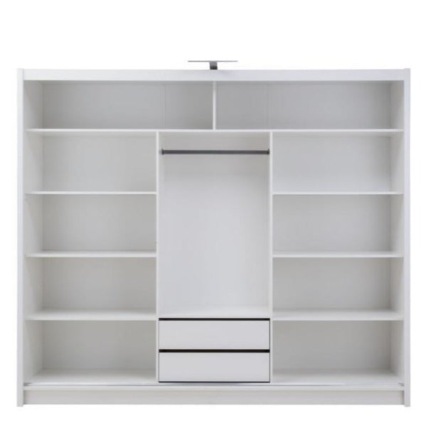 Hiroko 3 Door Sliding Wardrobe 250cm - White or Grey