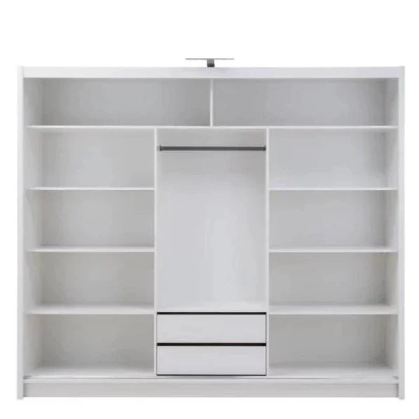 Hiroko 3 Door Sliding Wardrobe 250cm - Grey or White