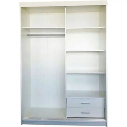 Quine Mirrored Sliding Door Wardrobe in 2 Sizes - Black, White, Grey