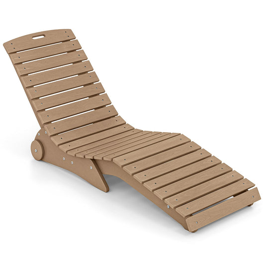 In-Pool Lounge Chair Ergonomic S-Curve HDPE Pool Chaise Lounger in Brown