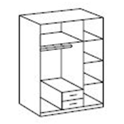 Darwin 3 Door and 2 Drawer Wardrobe - Grey