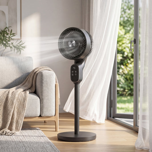 HOMCOM 20 dB Silent Standing Fan for Bedroom, 39" Pedestal Fan with Remote, 90Â° Oscillating, 8 Speeds, Adjustable Height, Black