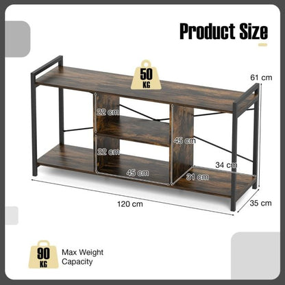 TV Stand for 55 Inch TVs Industrial Entertainment Center-Rustic Brown