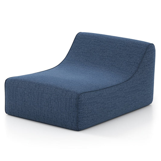 Inflatable Lounge Chair Ergonomic Blow Up Lazy Sofa with Detachable Cover and Anti-Slip Base-Blue