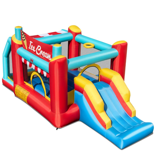 5-in-1 Ice Cream Jumping Castle Inflatable Bounce House with Slide without Blower