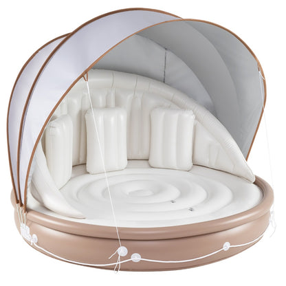 Inflatable Pool Float with Detachable Sunshade Canopy