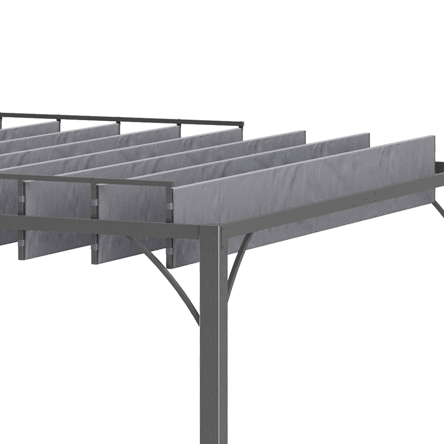 Outsunny 3 x 3(m) Outdoor Pergola with Retractable Roof, Aluminium Louvered Patio Gazebo Canopy for Lawn Garden Patio, Grey