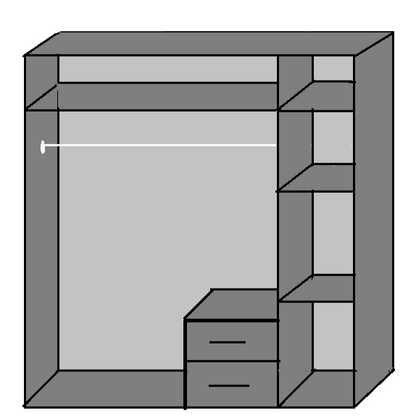 Tiya 3 Door 2 Drawer Mirrored Gloss Wardrobe - White & Black