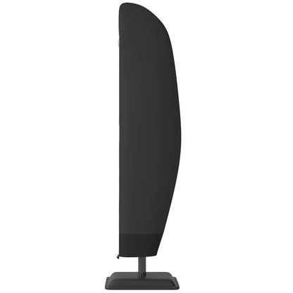 Outsunny Parasol Cover, 600D Oxford Cantilever Umbrella Cover Fit for 2-4m Parasol, Banana Umbrella Protector with Zipper for Outdoor Garden, Patio, Black