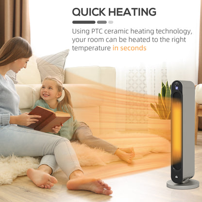 HOMCOM 2kW PTC Ceramic Tower Heater, 10-35Â°C Temperature Range