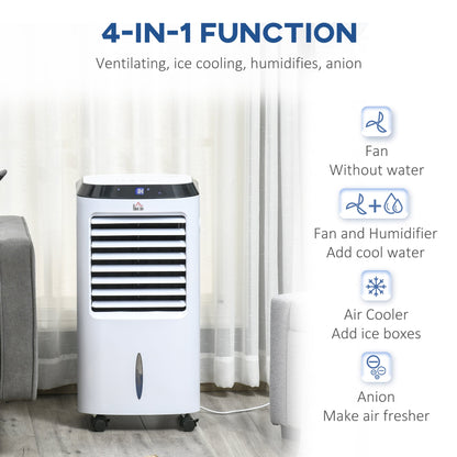 Portable Air Cooler, Evaporative Anion Ice Cooling Fan Water Conditioner Humidifier Unit w/3 Speed, Remote Controller, Timer for Home Bedroom