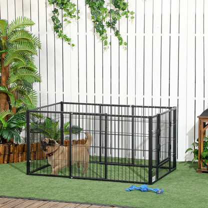 PawHut 82.5-150 x 61cm Heavy Duty Pet Playpen, 6 Panel Exercise Pen for Dogs, with Adjustable Length, for Indoors and Outdoors, Small Dogs