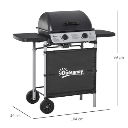 Outsunny 2 x 2.8kW Burner Gas BBQ - Grey