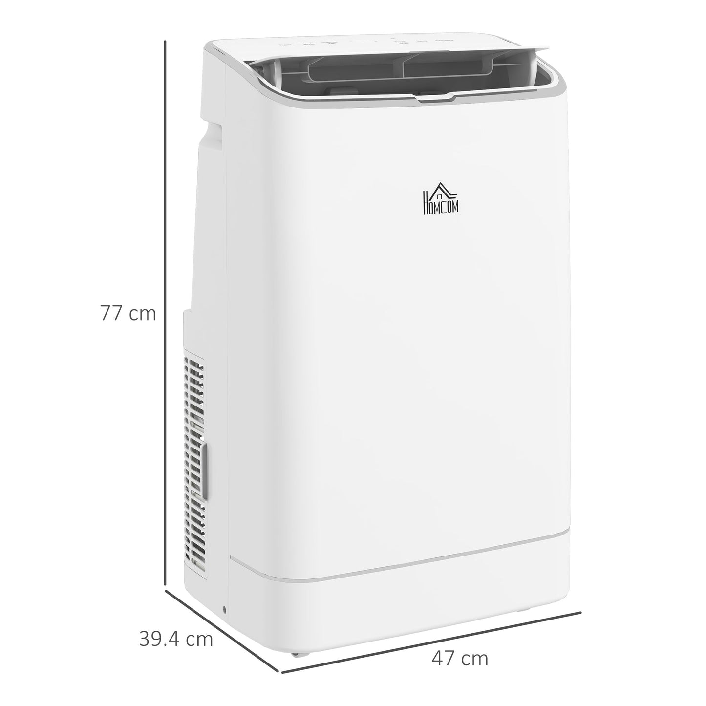 HOMCOM 14000 BTU Mobile Air Conditioner, 35m_, Smart Home WiFi, with Dehumidifier, Fan, 24H Timer, Window Kit, White