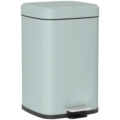 HOMCOM 20L Modern Boxy Metal Home Kitchen Bin - Light Green