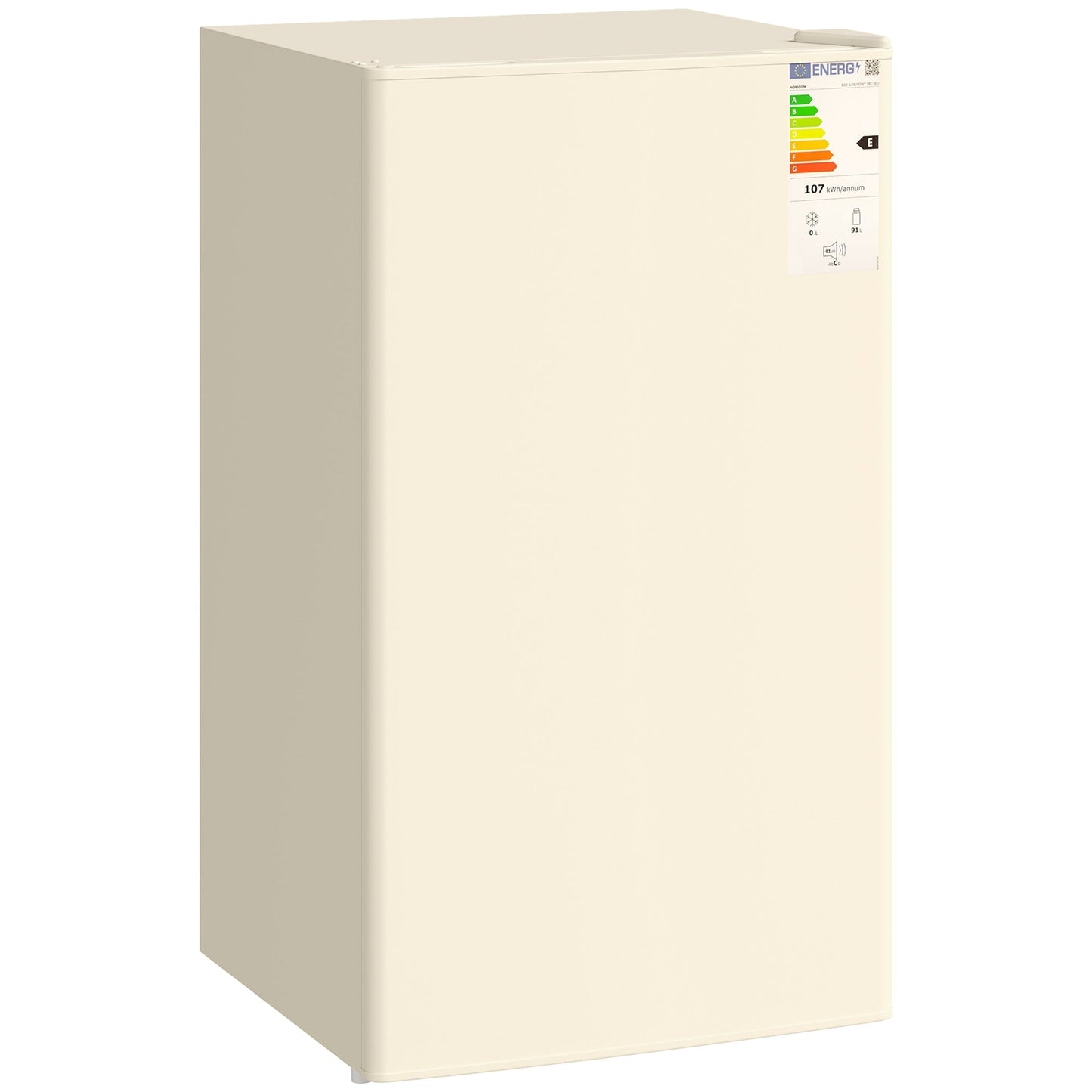 HOMCOM 91 Litre Freestanding Under Counter Fridge Freezer, Small Fridge with Chiller Box, Adjustable Thermostat, 47.5cm Wide, Beige