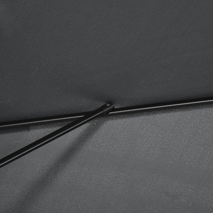 Outsunny 3x2m Garden Parasol Umbrella with Tilt and Crank, Outdoor Sun Shade Canopy with Aluminium Frame and Steel Ribs, Rectangular, Black