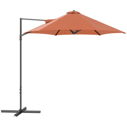 Outsunny 2,5 m obrotowy parasol wspornikowy - pomarańczowy