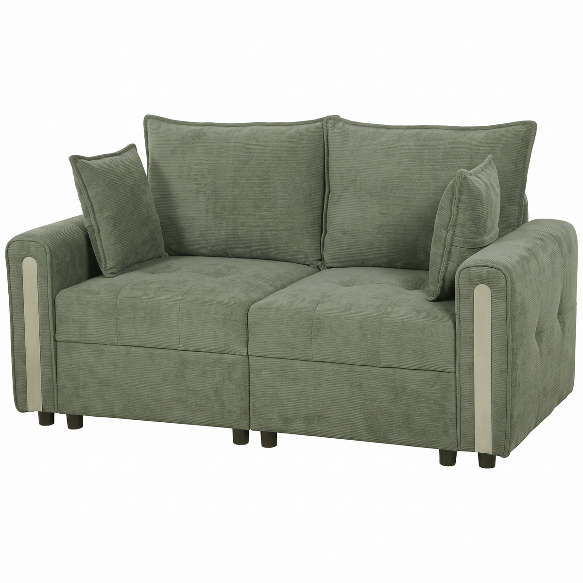 HOMCOM 2 Seater Sofa with Lift-Up Storage, 168 cm Comfy Velvet Small Couch with Wide Deep Seat, Plush Backrest, Thick Padding, 2 Pillows, Loveseat for Living Room, Home Office, Dark Green