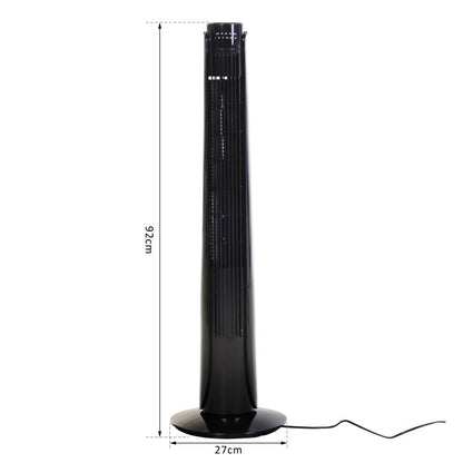 36 Oscillating Tower Fan With Remote Control, Black