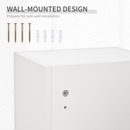 kleankin Wall Mounted Medicine Cabinet, First Aid Cabinet with Adjustable Shelves, Lockable with 2 Keys, White