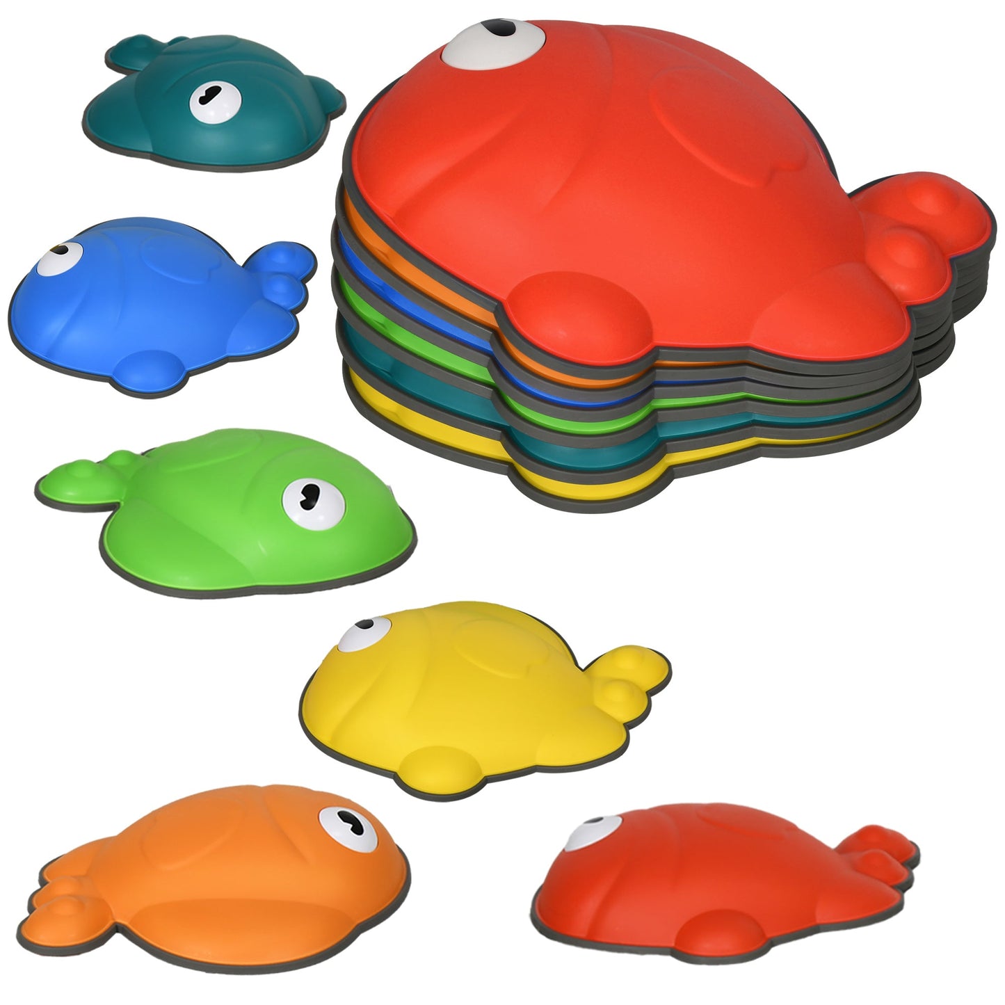 AIYAPLAY 6 Pcs Balance Stepping Stones Kids for Sensory with Non-slip Edge, Stackable Outdoor Indoor Obstacle Course