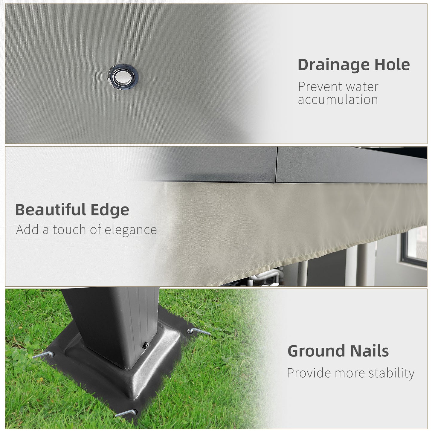 Outsunny 4 x 3(m) aluminiowa pergola z rozsuwanym dachem, zadaszenie ogrodowej altany na zewnątrz, patio, kremowo-biały