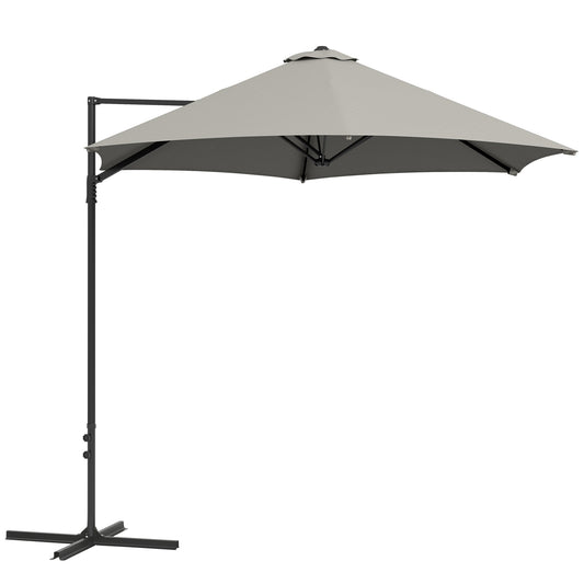 Outsunny 2,5 m obrotowy parasol wspornikowy - jasnoszary