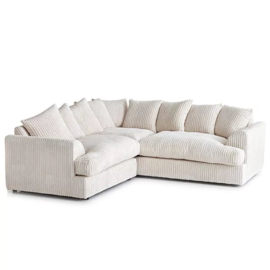 Jamba Double Padded Fabric Cream Corner Sofa - 6 Colours Available