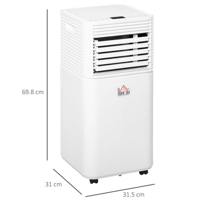 HOMCOM 9000 BTU Portable Air Conditioner for Cooling Dehumidifier Fan, Air Conditioning Unit for Room up to 18m_, with Remote, 24H Timer, Window Mount Kit, R290, A Energy Efficiency