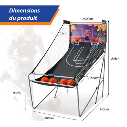 Foldable Basketball Arcade Game-Purple