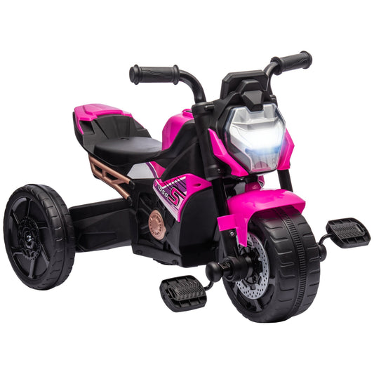 AIYAPLAY Motocyklowy projekt, 3 w 1 trójkołowy rower dla malucha, samochód przesuwny, rowerek biegowy z reflektorem, muzyką, klaksonem, różowy
