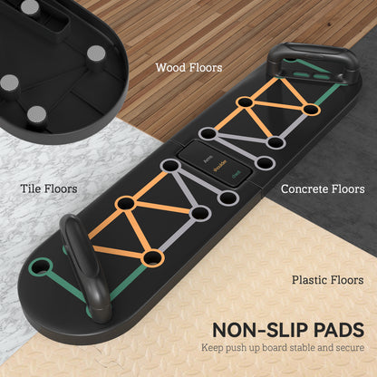 SPORTNOW Foldable Push Push Up Board with Non-Slip Pads, for Chest, Arms, Shoulders, Black