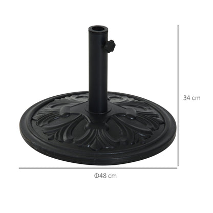 Outsunny Round Parasol Base Heavy Duty Cement Stand Umbrella Holder Garden