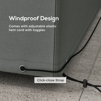 Outsunny Outdoor Garden Furniture Cover Waterproof, Anti-UV 600D Heavy Duty Oxford Fabric Patio Furniture Cover for Rectangular Sofa Table Set, Dark Grey, 245 x 165 x 66 cm