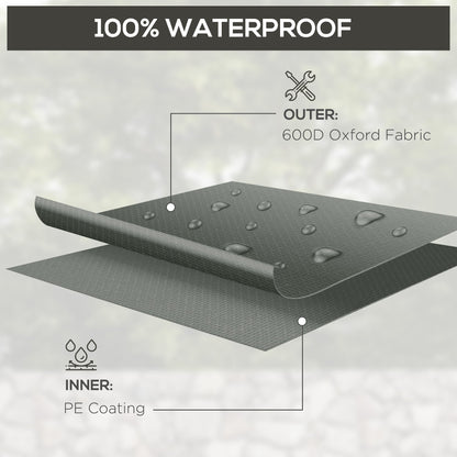 Outsunny Outdoor Garden Furniture Cover Waterproof, Anti-UV 600D Heavy Duty Oxford Fabric Patio Furniture Cover for Rectangular Sofa Table Set, Dark Grey, 245 x 165 x 66 cm