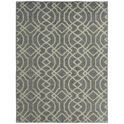 HOMCOM UV Resistant Indoor & Outdoor Area Rug, Easy-Cleaning Machine Washable Rug with Geometric Pattern for Patio, Garden, Kitchen, Bathroom or Living Room, 230 x 160 cm, Grey